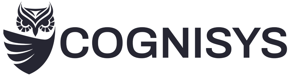 Company logo with a circular emblem on the left and a rounded wordmark on the right in dark navy.